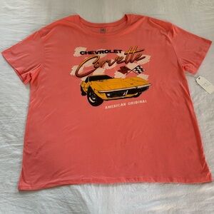Hybrid Apparel Coral Pink GM Licensed Tee Retro Corvette - XXXL (22)